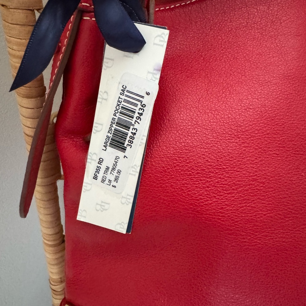 Dooney & Bourke Red Large Zipper Shoulder  Tote Sac - Picture 7 of 15